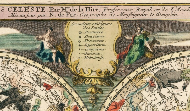 Vintage Celestial Map – 17th Century Star Constellation Chart ...