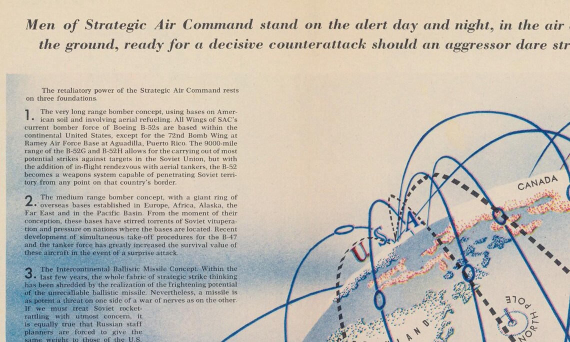 Deterrence Map Concept of Deterrence Cold War Map – Vintage Military Strategy Poster ...
