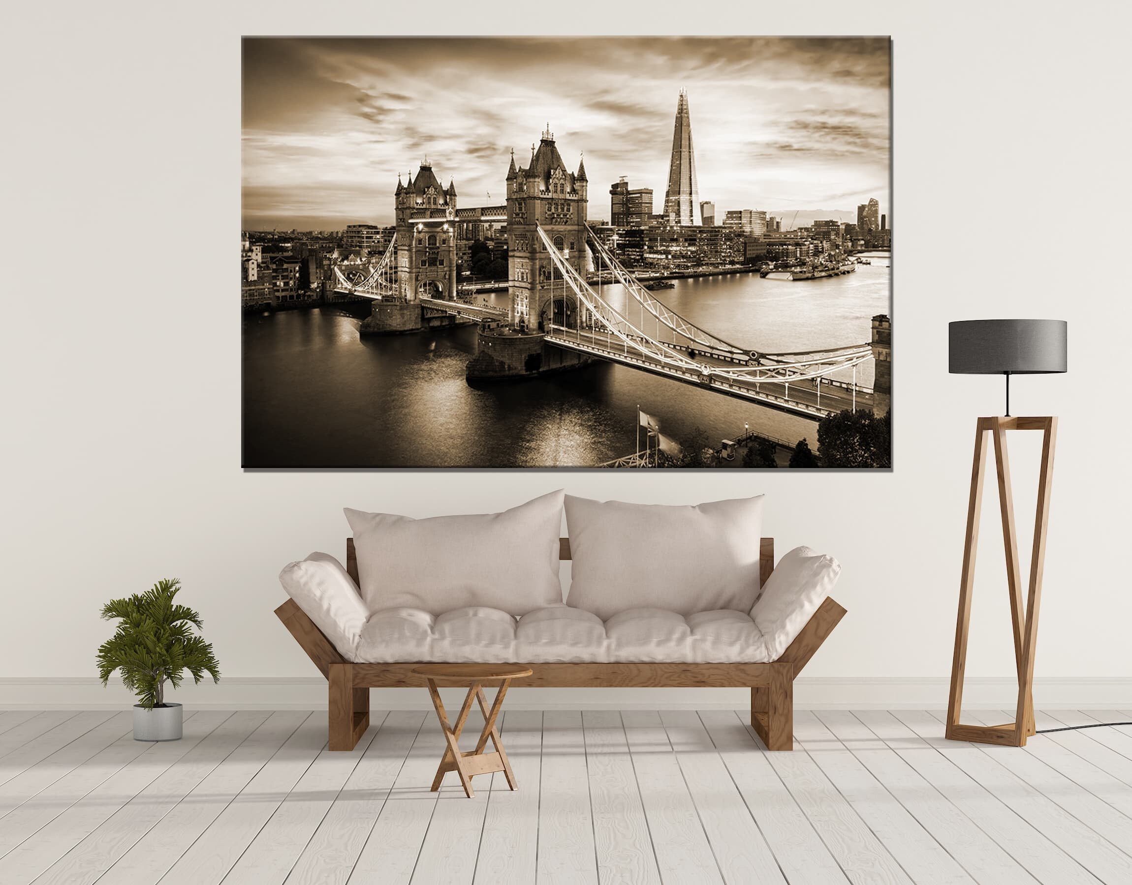 Tower Bridge London Art Canvas Decor Print Skyline Cityscape Etsy