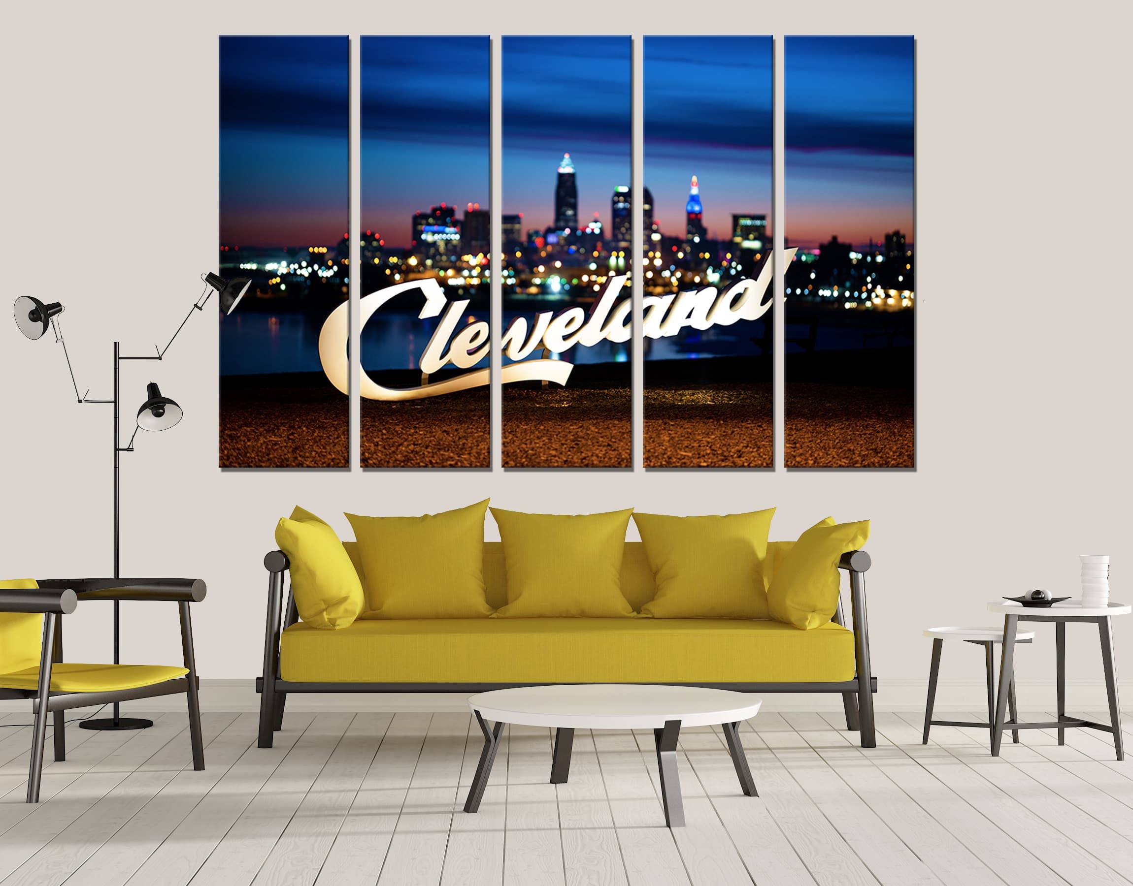 Cleveland Canvas Cleveland Wall Art Cleveland Decor Cleveland Etsy