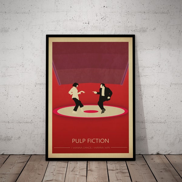 Pulp Fiction Print Poster Twist Dance John Travolta Wall Art Regalo de Navidad - Sin marco