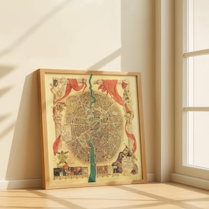 Illustrated vintage map of Ankh-Morpork from Terry Pratchett’s Discworld