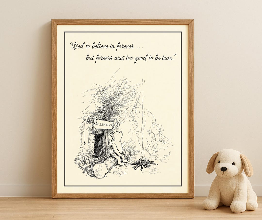 Vintage Winnie the Pooh Quote Poster – Classic A.A. Milne Illustration ...
