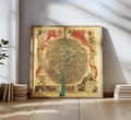 Vintage Discworld Fantasy Map Poster – Terry Pratchett City Art Print – The Streets of Ankh-Morpork Map – Illustrated product logo