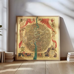 Vintage Discworld Fantasy Map Poster – Terry Pratchett City Art Print – The Streets of Ankh-Morpork Map – Illustrated