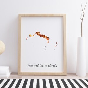 Turks Caicosinseln Karte Druck Plakatkunst Turks Caicosinseln Poster Wandkunst Turks Caicosinseln Dekor Turks Caicosinseln Druck Weihnachtsgeschenk