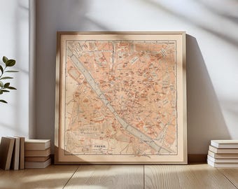 Vintage Florence Map Poster – Antique City Map of Firenze – Italian Cartography Print – Old Town Travel Art – Renaissance Italy Decor