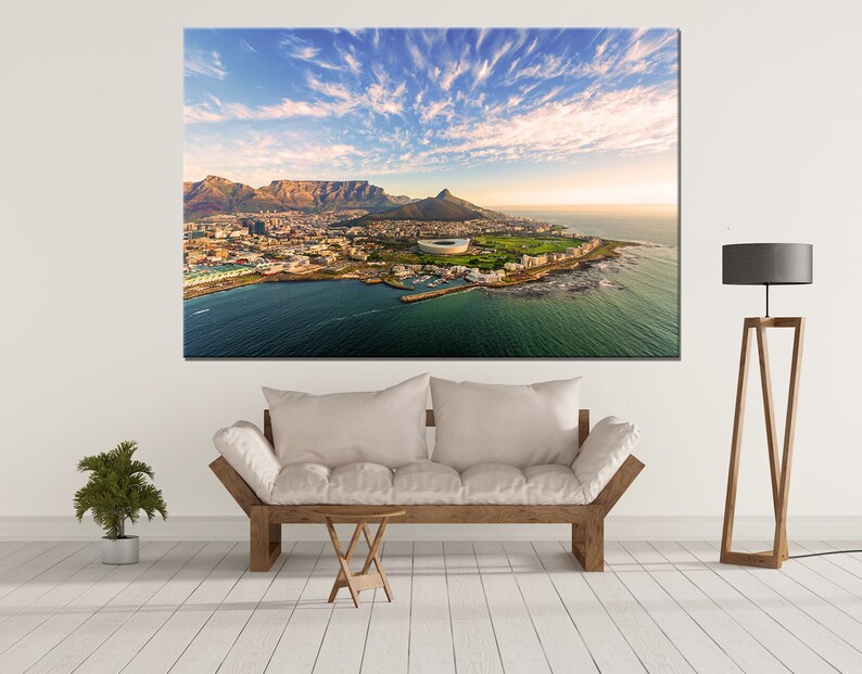 Cape Town Canvas Wall Art Decor Print Skyline Cityscape Ready Etsy