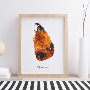 Sri Lanka Abstrakte Karte Print