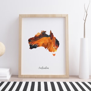 Australia map print poster | Australia gift travel wall art