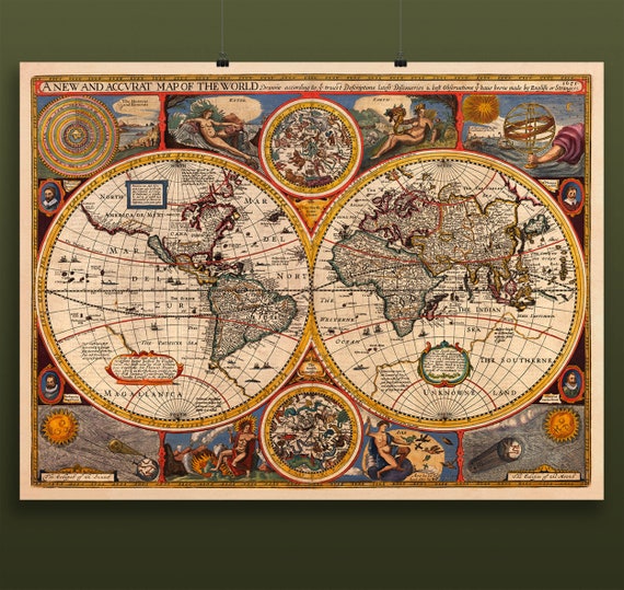 大型作品　西洋古地図　1676年 J. Speed「Lyncolne」 Speed「Lyncolne」 J. 大型作品　西洋古地図　1676年
