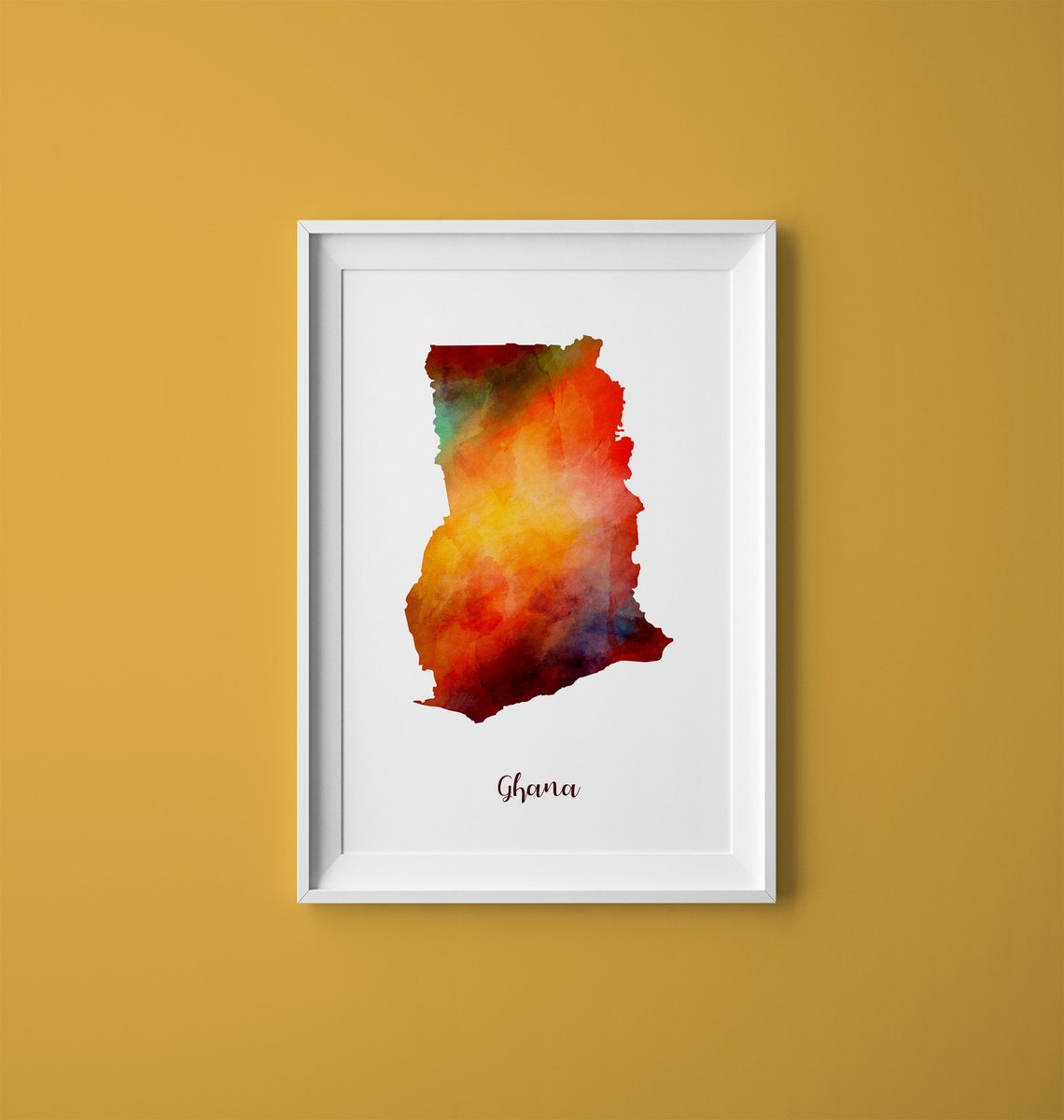 Ghana Map Print Poster Art Ghana Poster Ghana Wall Art Ghana Etsy