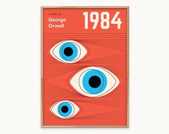 Wall Art Eye George Orwell /'1984/' Minimal Poster Print Dystopian