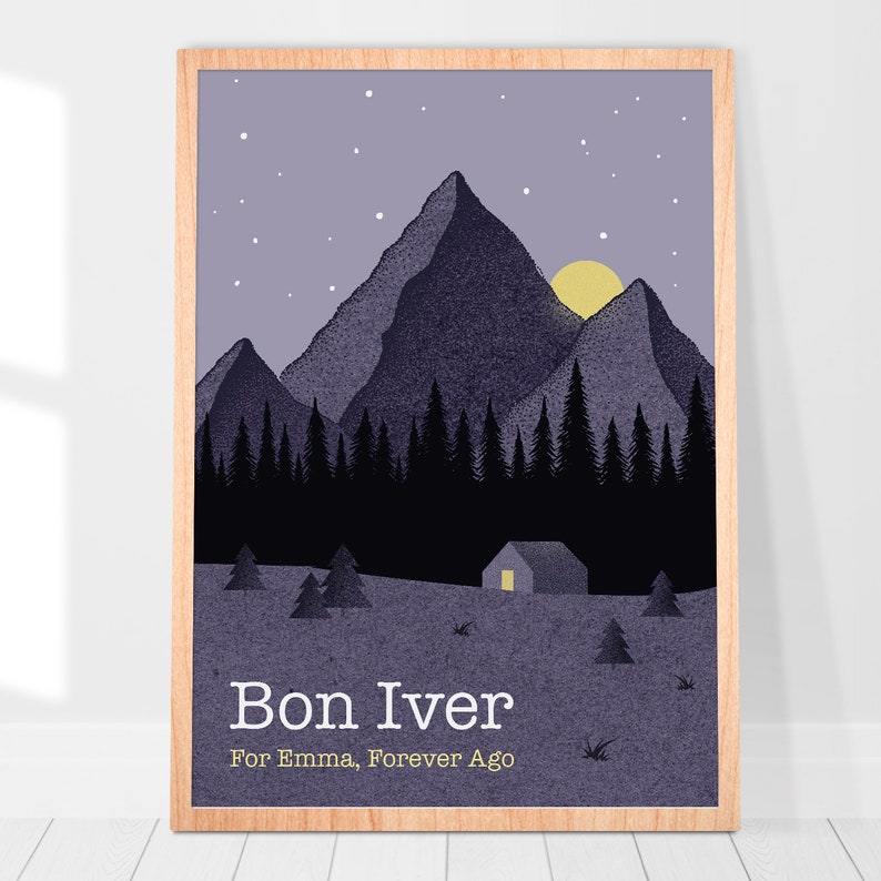 Picture A3 A4 Size Print Bon Iver Flowers Gig Concert Poster
