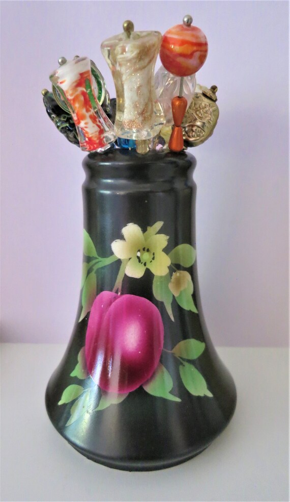 A lovely antique Victorian ceramic hat pin holder 