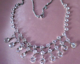 Collier Vintage Années 60/70 En Perles De Pâte De Verre Multicolore - Longueur Mi-longue