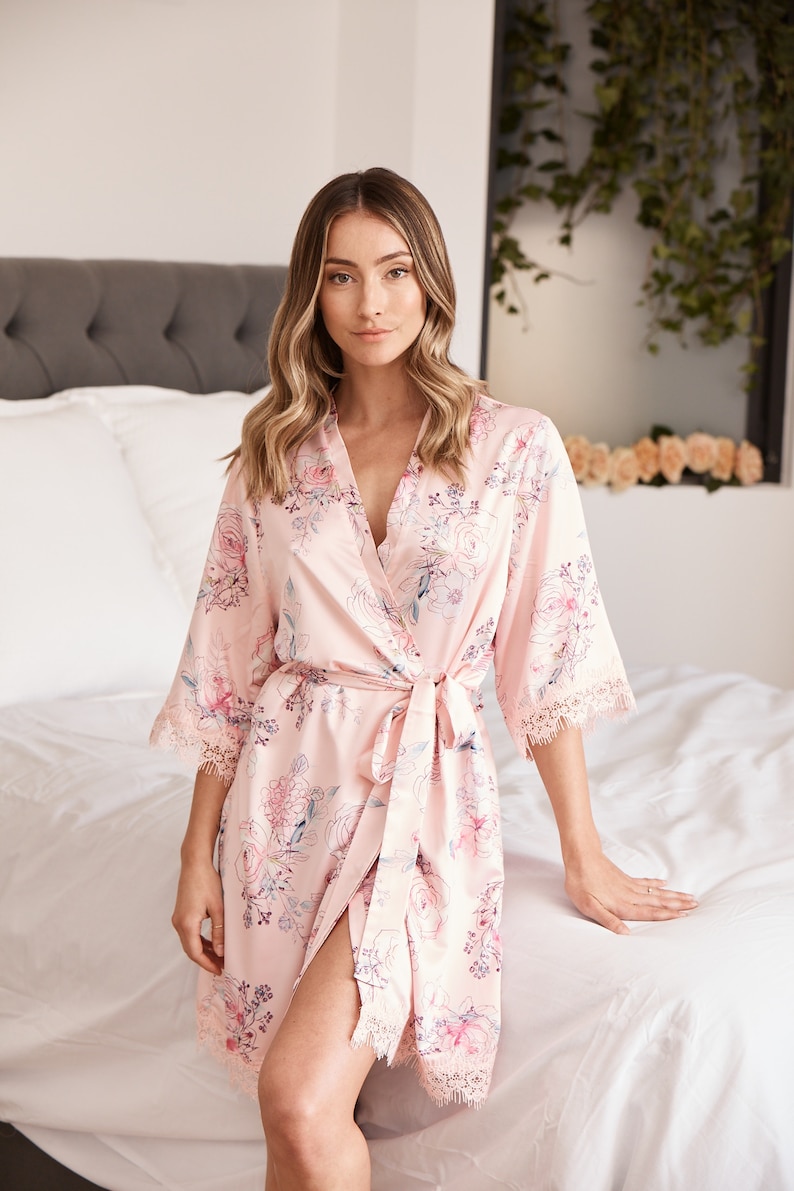Set of 4 Bridesmaid Robes Floral Robes for Bridesmaids - Etsy