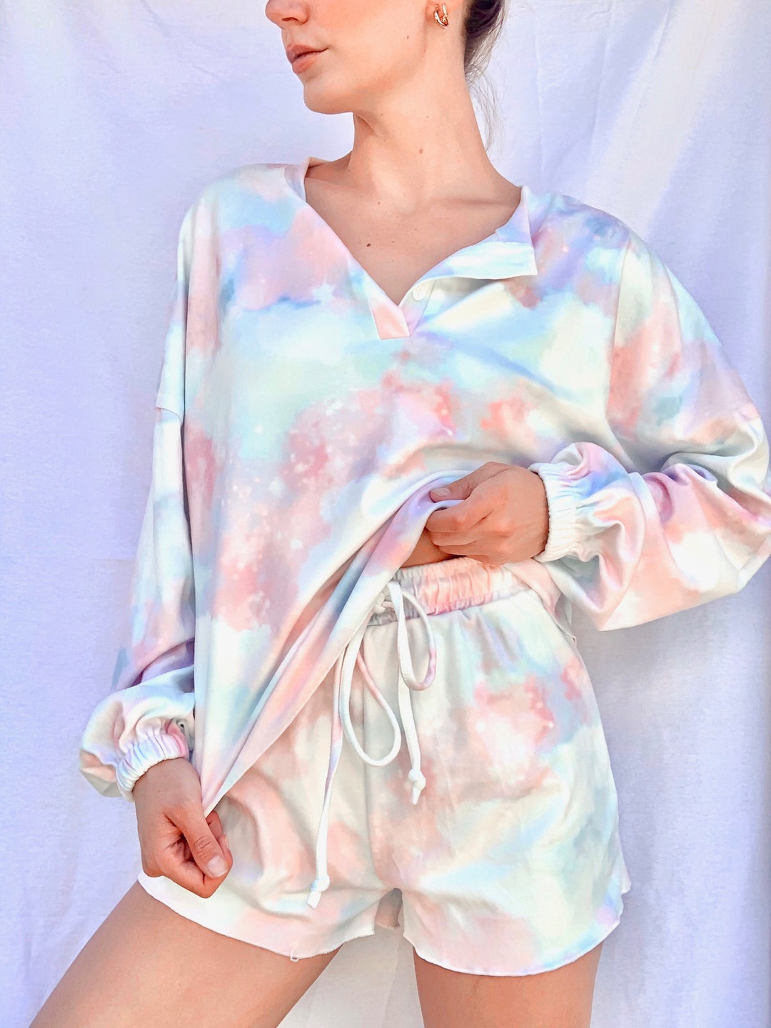 Pastel tie dye sweatshirt and sweatpants set Clearance