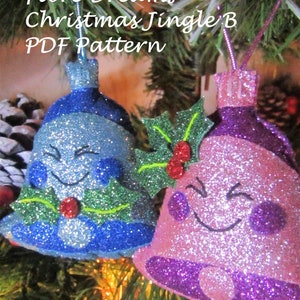 Christmas Jingle Bell PDF Digital Pattern a Christmas Tree Ornament easy sew beginner pattern