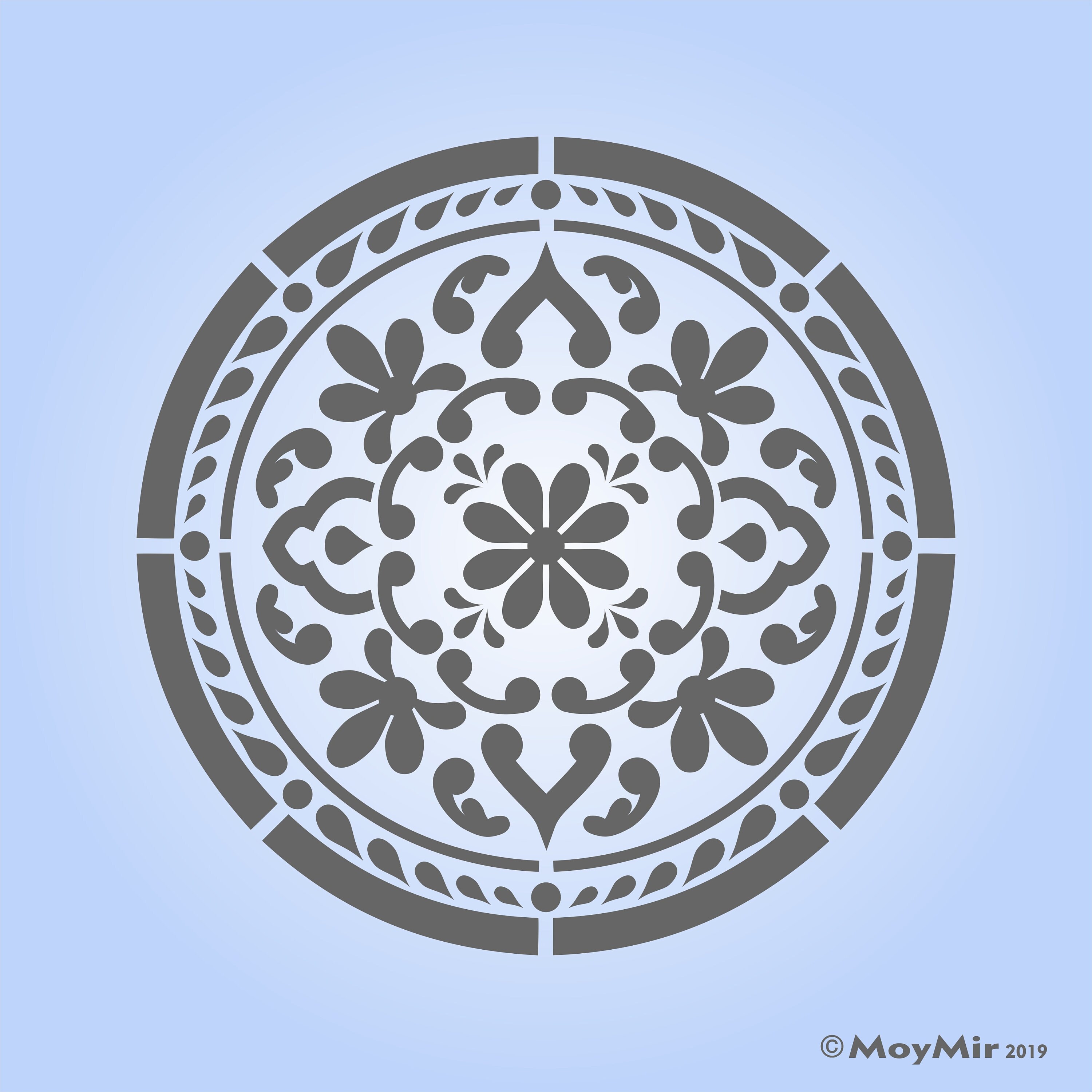 Mexican Talavera Style Round Stencil for Craft, Wall Art etc