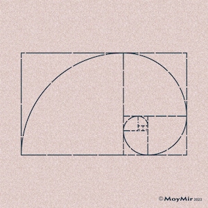 Modelo de estêncil de sequência de Fibonacci e proporção áurea