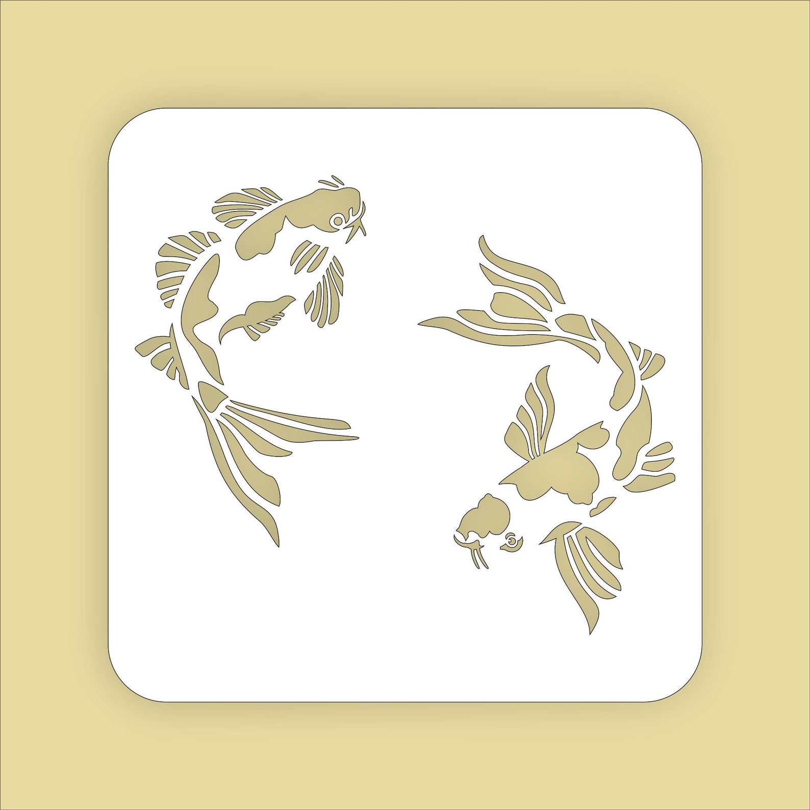 Koi Design Stencil for Arts & Crafts Etsy