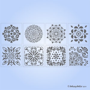 8pcs Mandala Craft Decorative Template Stencils image 1