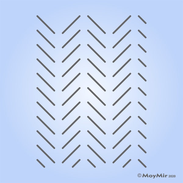 Herringbone Design Stencil for Walls Fabric & Crafts, repeating Pattern  #1 **2 Sizes**