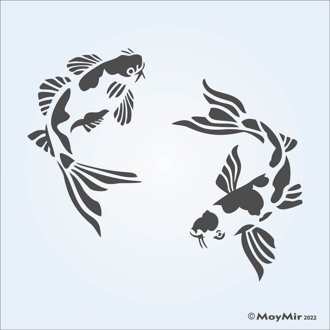 Koi Design Stencil for Arts & Crafts Etsy