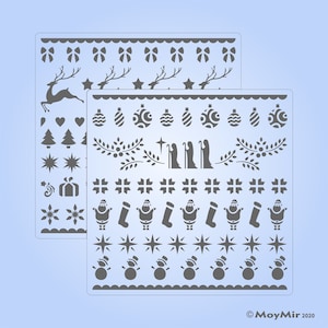 Christmas Stencil Set x 2, Decorations, Cake decorating, Printing & Crafts