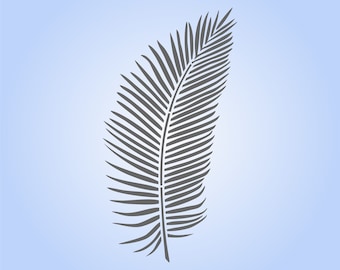 Palm Frond Leaf Design Stencil for Walls Fabric & Crafts