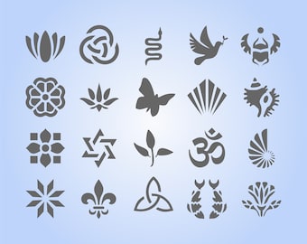 Set of 20 Mini Craft or Jewellery Stencils / Small Templates, 1"