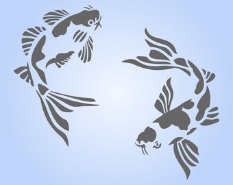 Koi Goldfish Stencil, 2 Designs, choose size