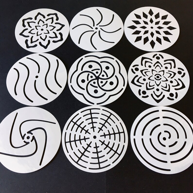 Set of 9 Mandala Stone Rock Stencils Small Templates - Etsy
