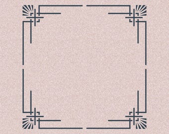 Art Deco style Border Stencil