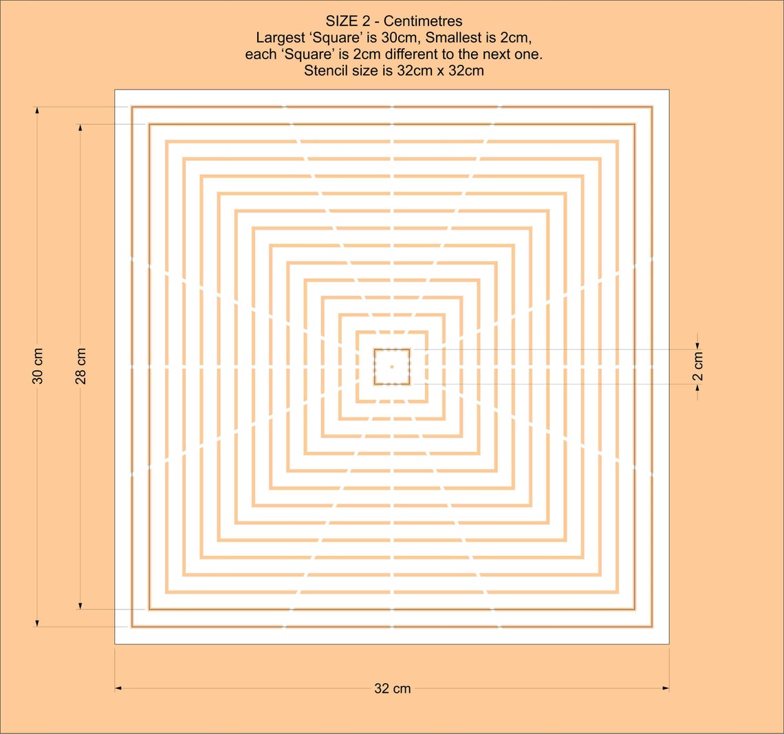 Square Art, Craft, Quilting Template Ruler, Choose Size and Unit - Etsy