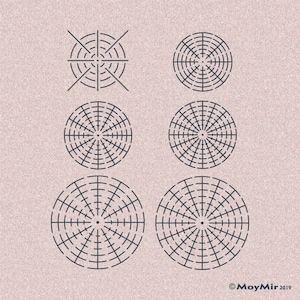 Mandala Circle Template Stencil Set x 6