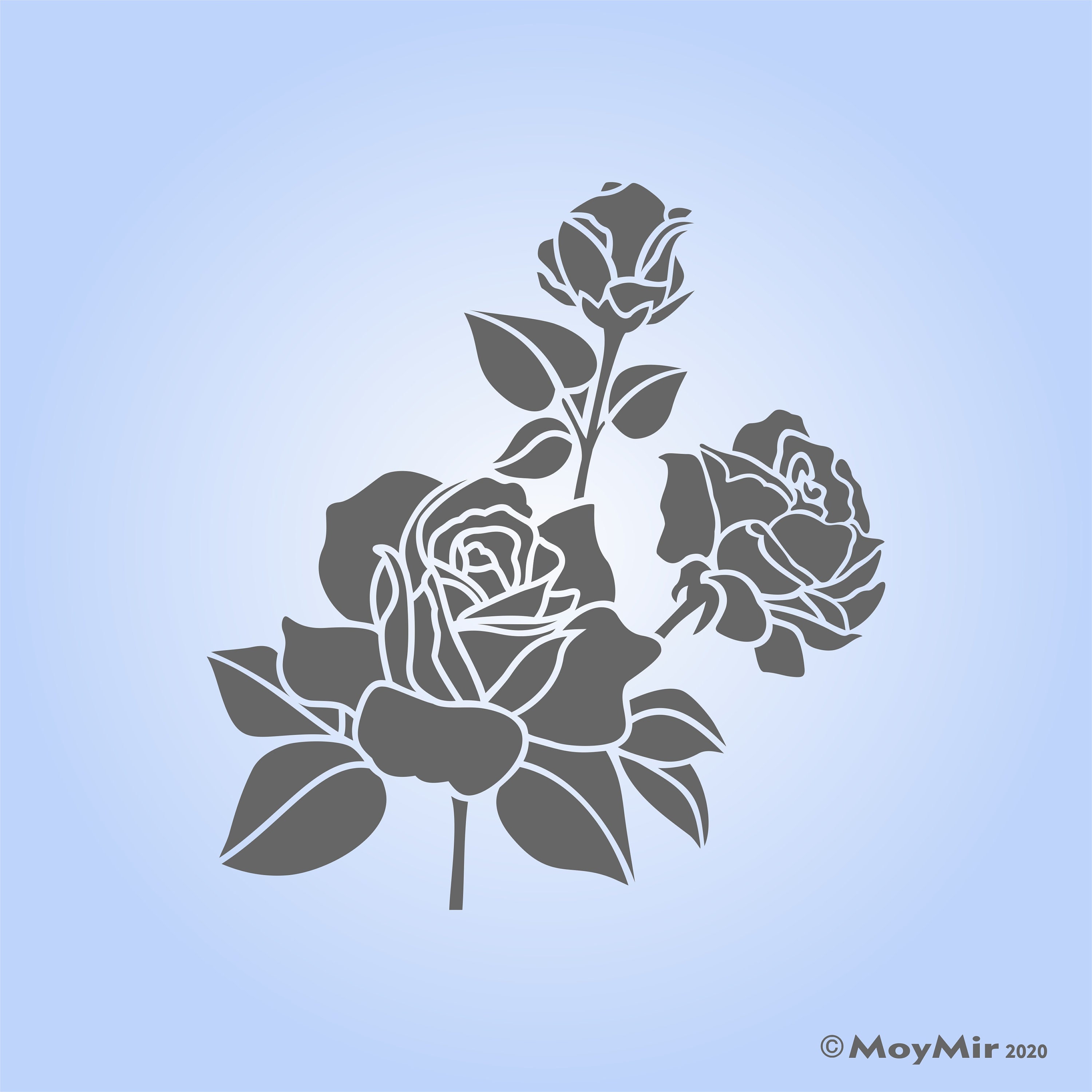 Stainless Steel Metal Stencil Oblong Ornate Rose Floral Emboss