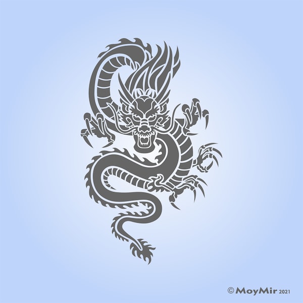 Pochoir réutilisable de style dragon chinois classique