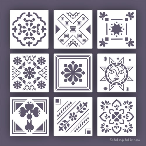 Mexican Folk Art Style Stencils Pattern Stencil Custom Etsy