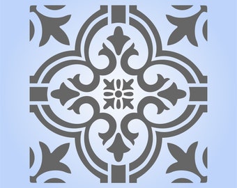 Moroccan/Encaustic Style Stencil/Template for Tiles, Walls & Craft, choose size