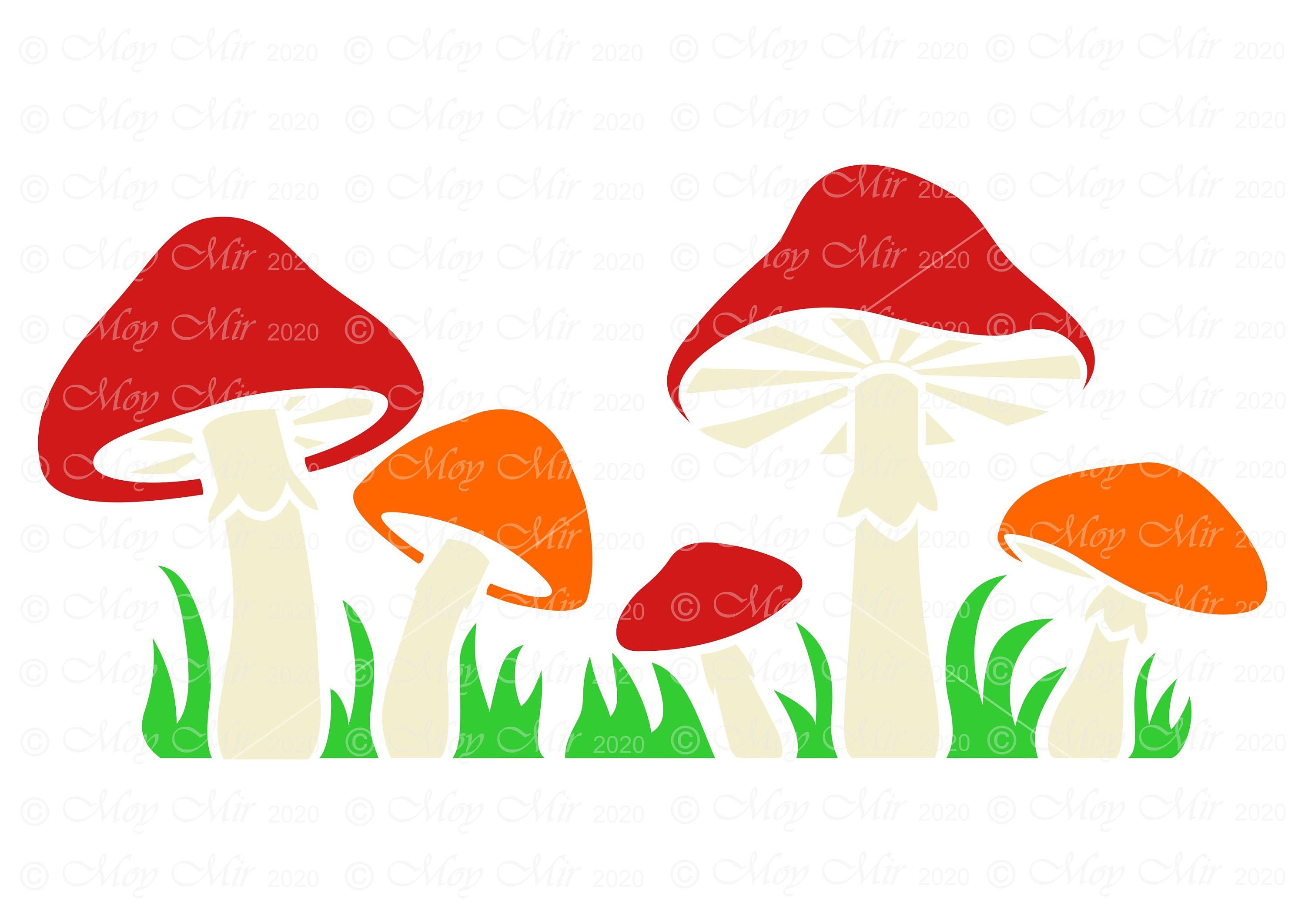 Mushroom Stencil Template A4 Etsy