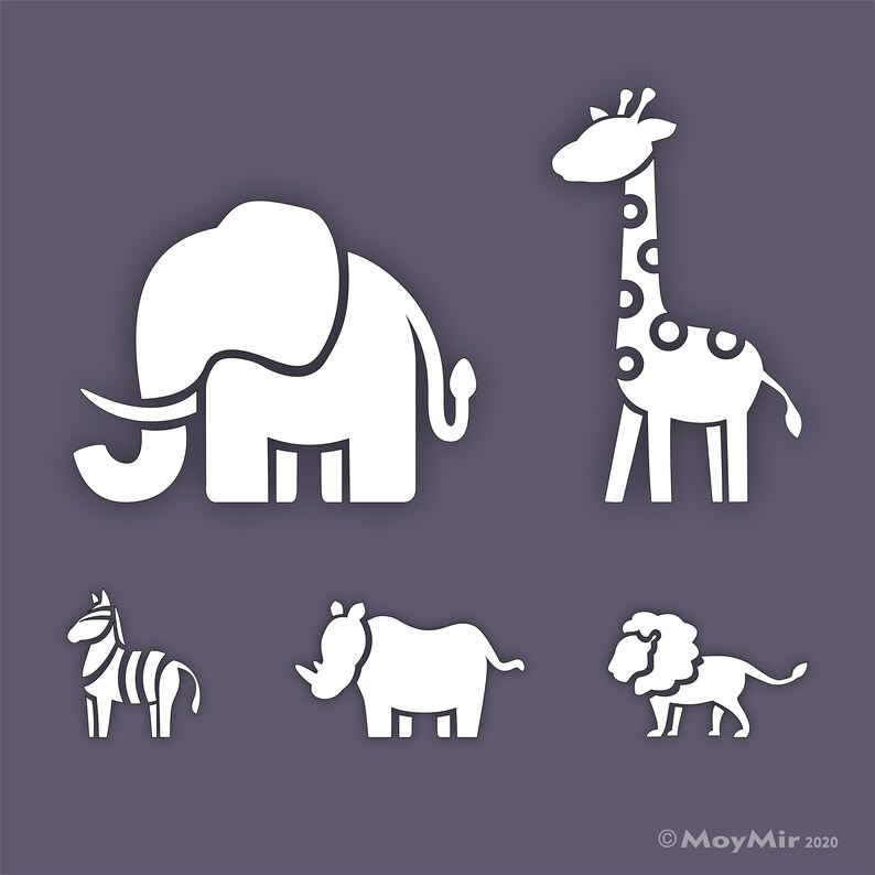 Nursery Safari Animals Stencils Border or Individual Stencils Etsy