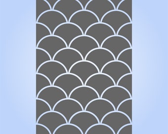 Geometric Scallop Design #4 **2 Sizes** for Walls, Floors, Furniture, Fabric & other Crafts