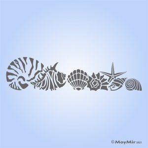 Decorative SeaShell Border Edge Stencil