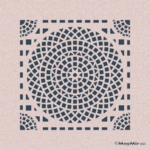 Plantilla de mosaico elegante para patios, hormigón, porches y azulejos.