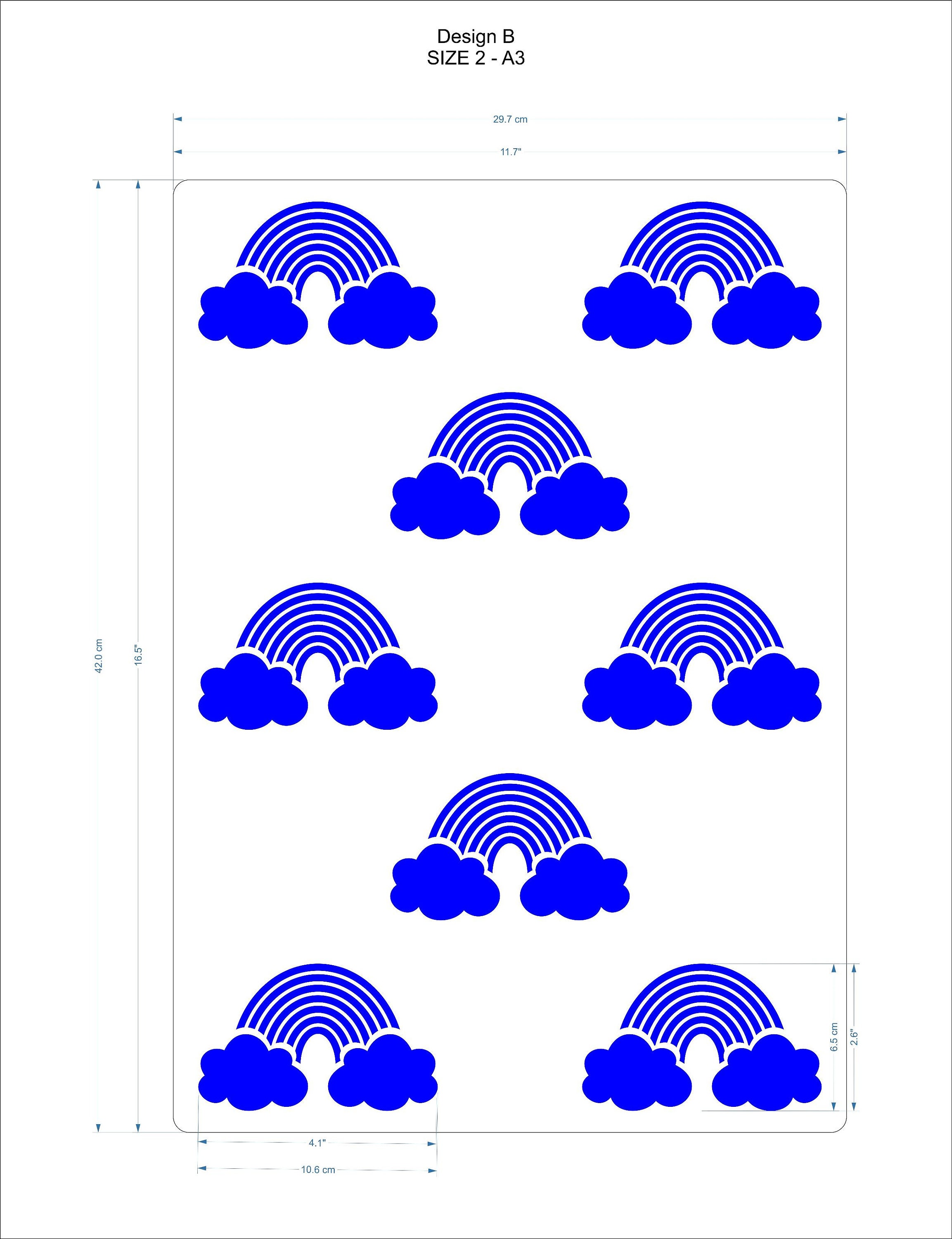 Rainbow Design Stencil for Walls & Crafts repeating Pattern Etsy