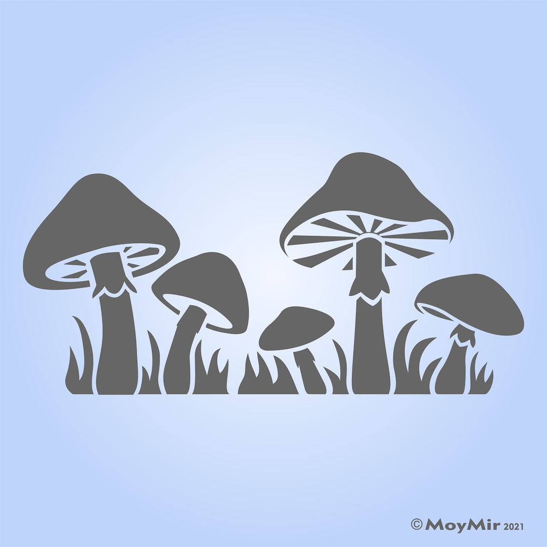 Cute Mushroom Stencil Template For Decorating Furnture Fabric Crafts cute-mushroom-stencil-template-for-decorating-furnture-fabric-crafts