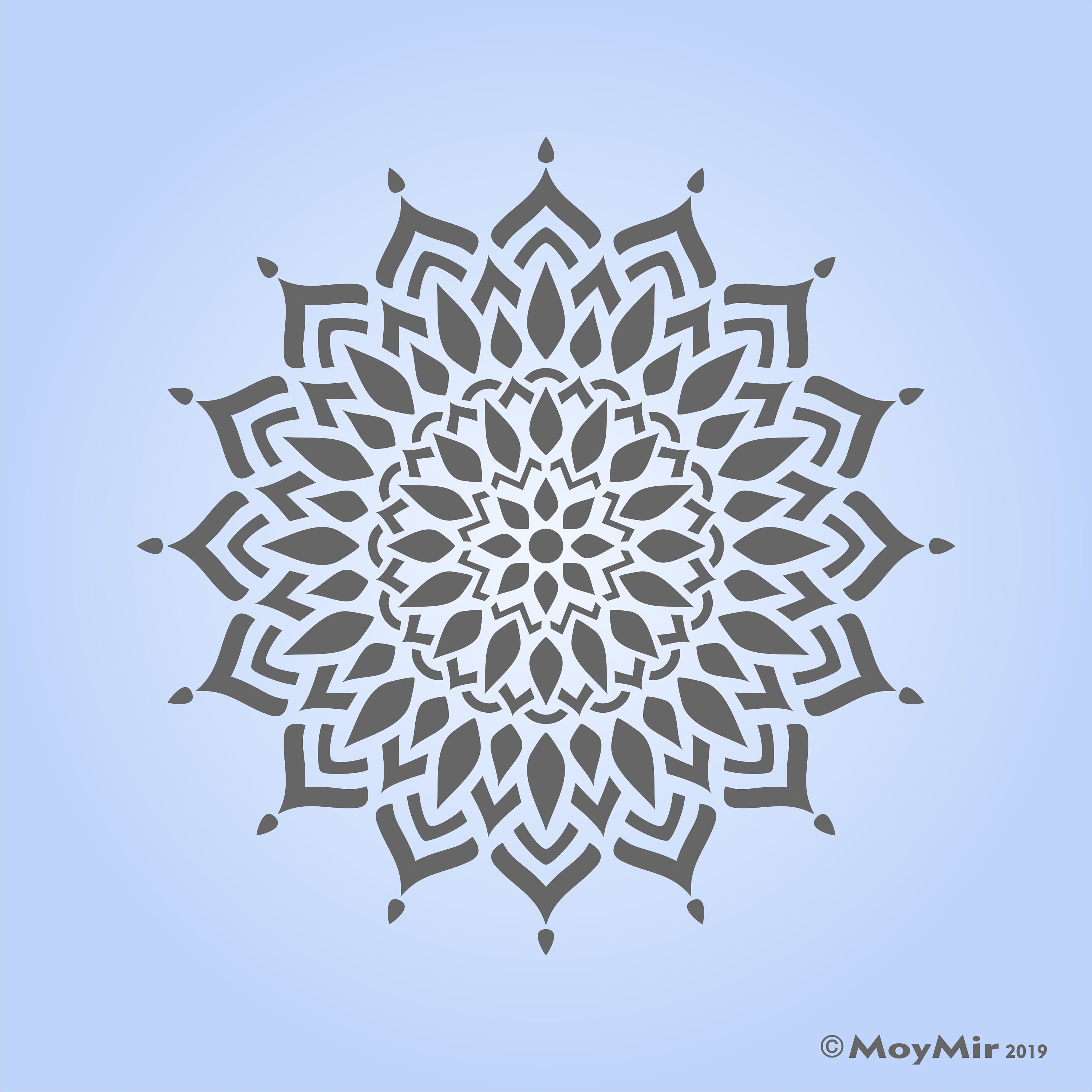 Mandala Stencil, Choose Whole or Large Quarter Design 10 