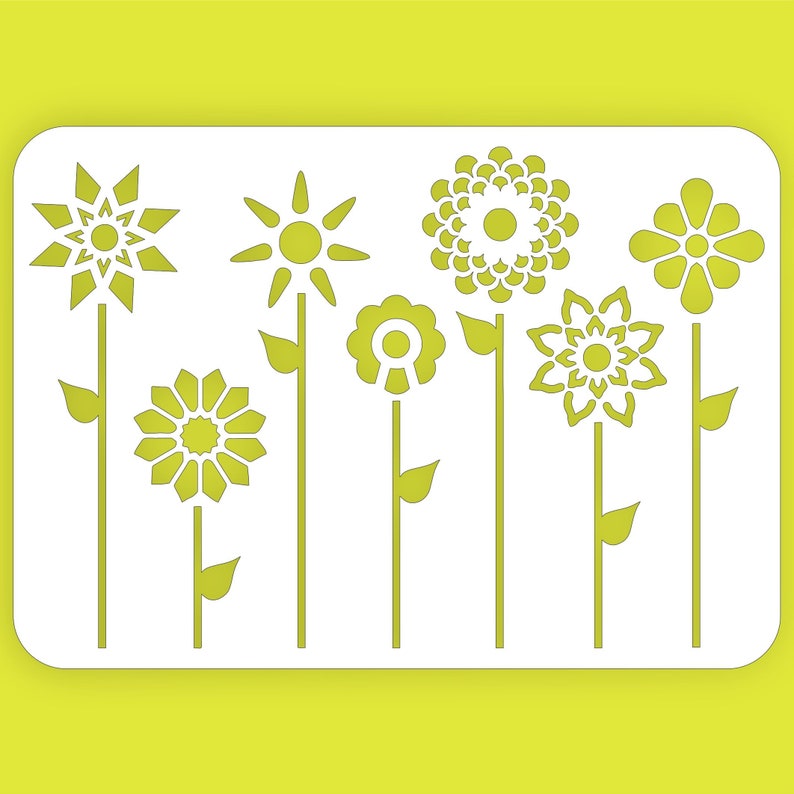 Decorative Flower Stencil Craft Scrapbooking Quilting Template Etsy